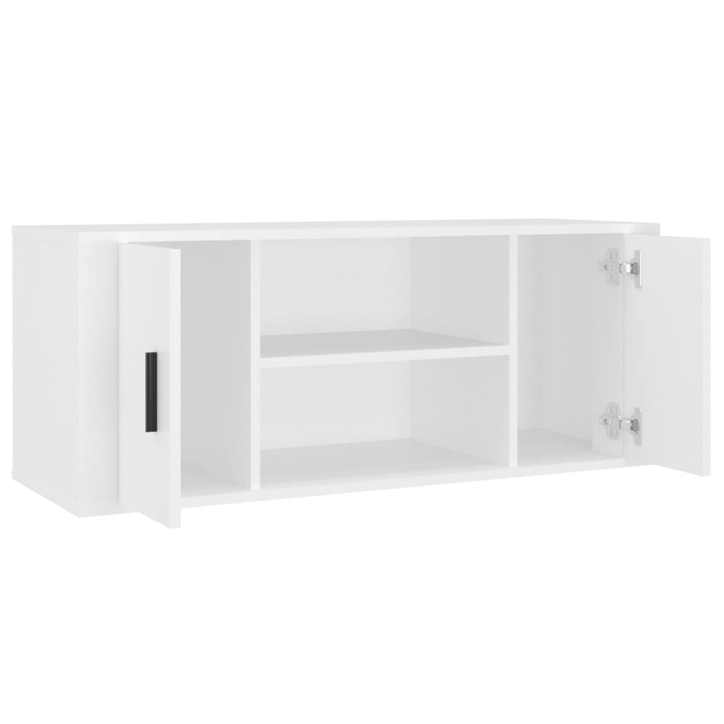 Meuble TV 100x35x40 cm ouvré en bois couleur chêne