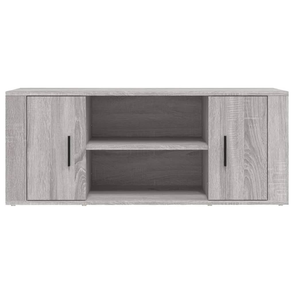 Meuble TV 100x35x40 cm ouvré en bois couleur chêne