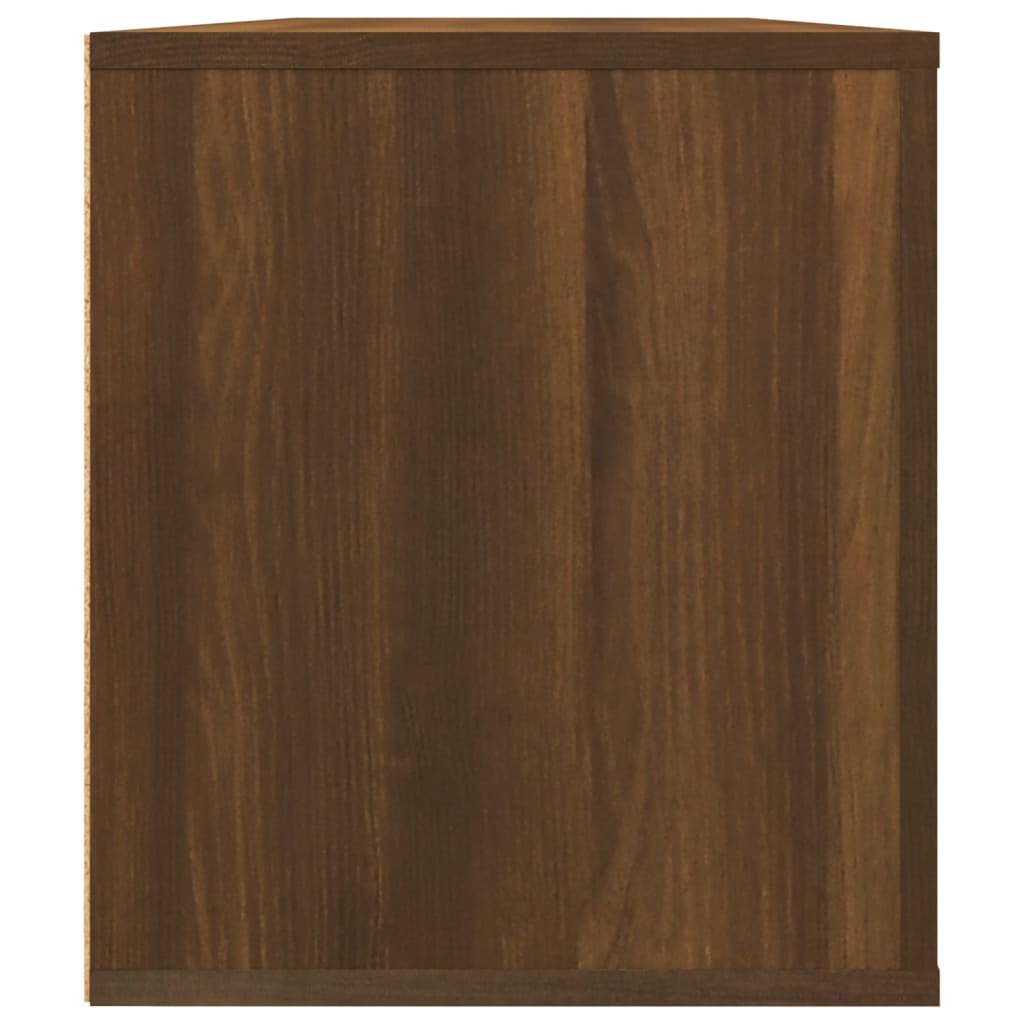 Meuble TV 100x35x40 cm ouvré en bois couleur chêne