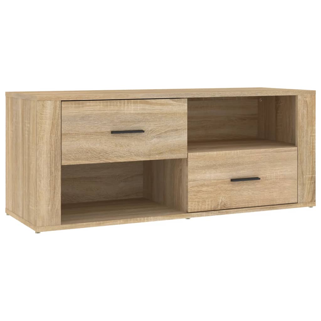 Meuble TV 100x35x40 cm en bois travaillé