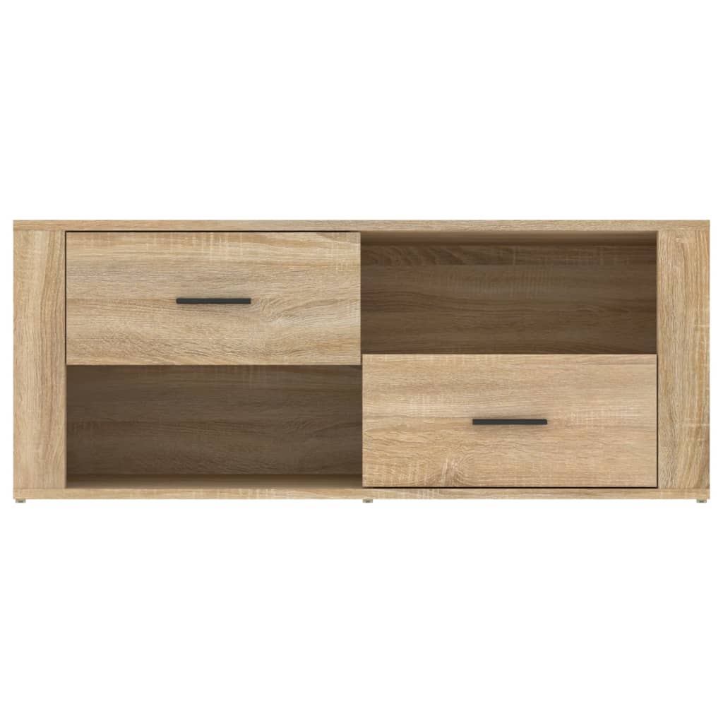 Meuble TV 100x35x40 cm en bois travaillé