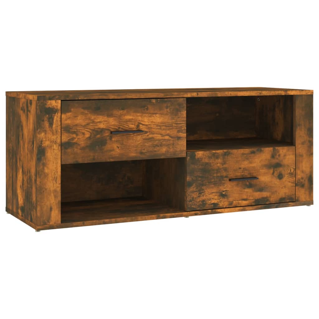 Meuble TV 100x35x40 cm en bois travaillé