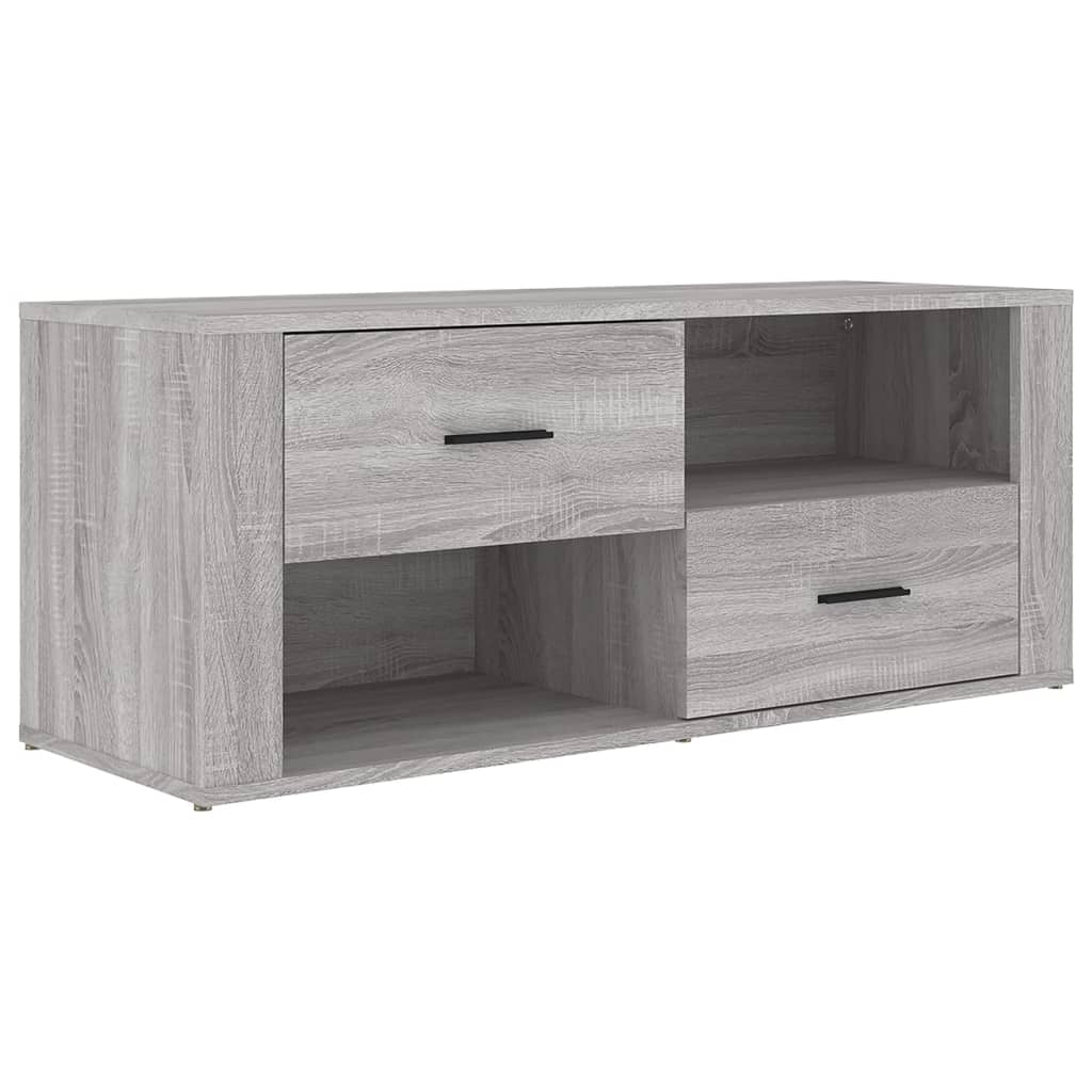 Meuble TV 100x35x40 cm en bois travaillé