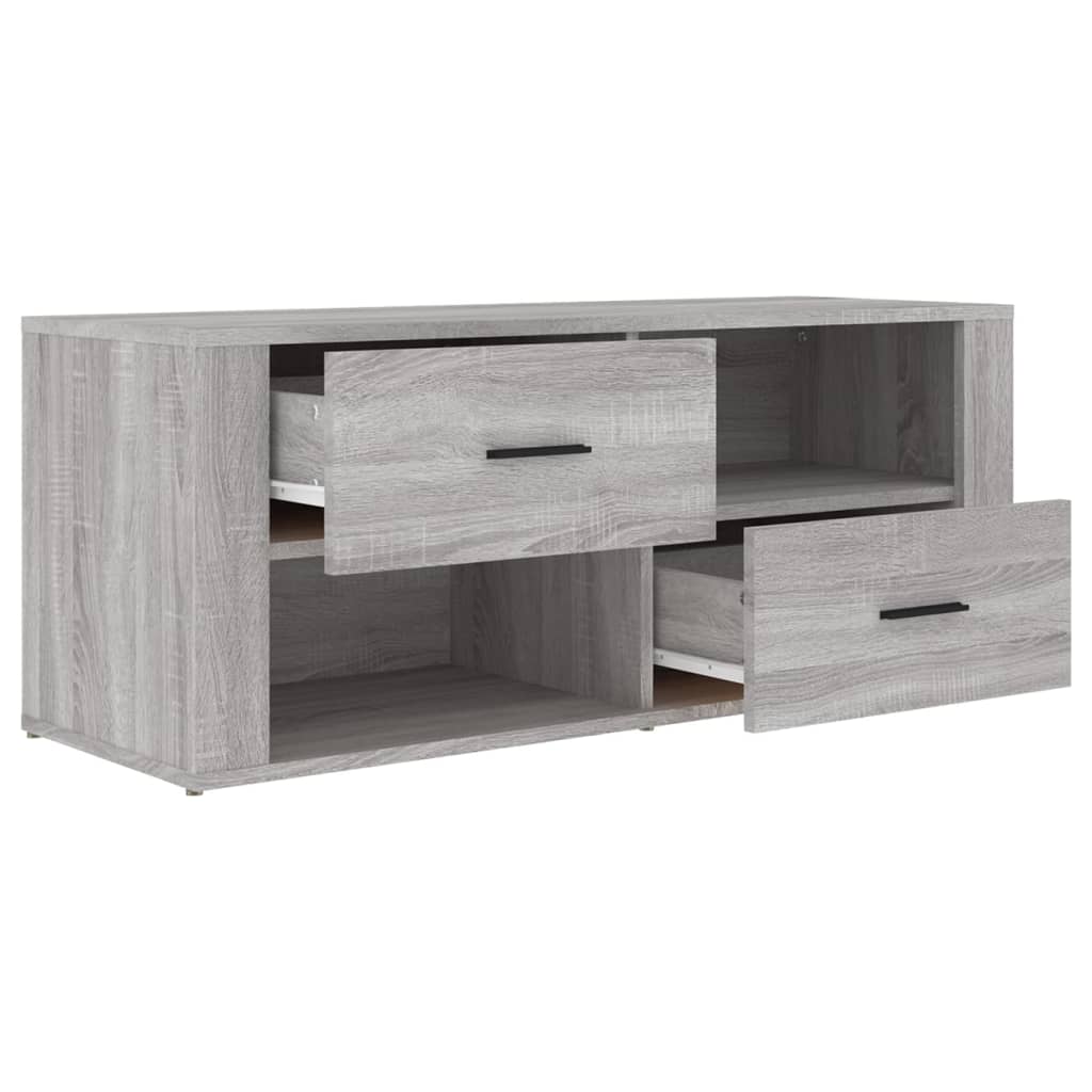 Meuble TV 100x35x40 cm en bois travaillé