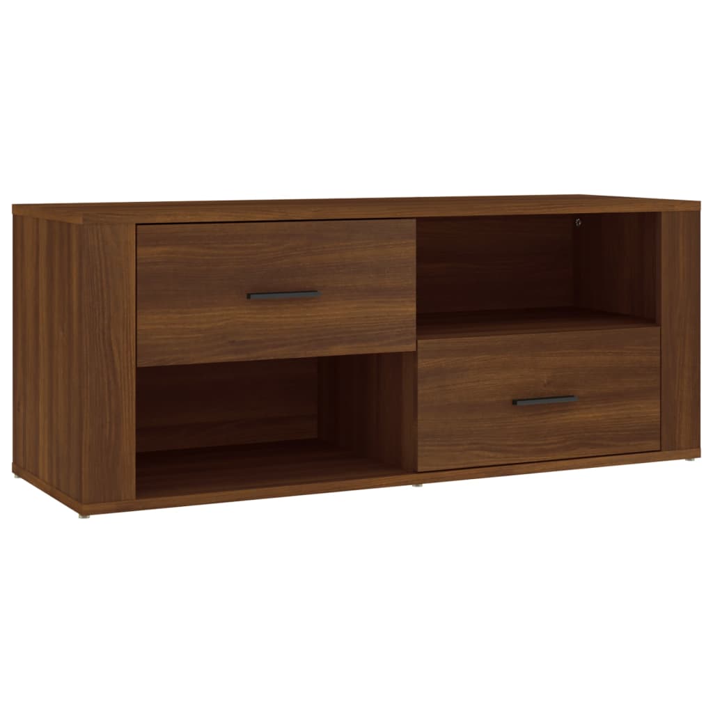 Meuble TV 100x35x40 cm en bois travaillé