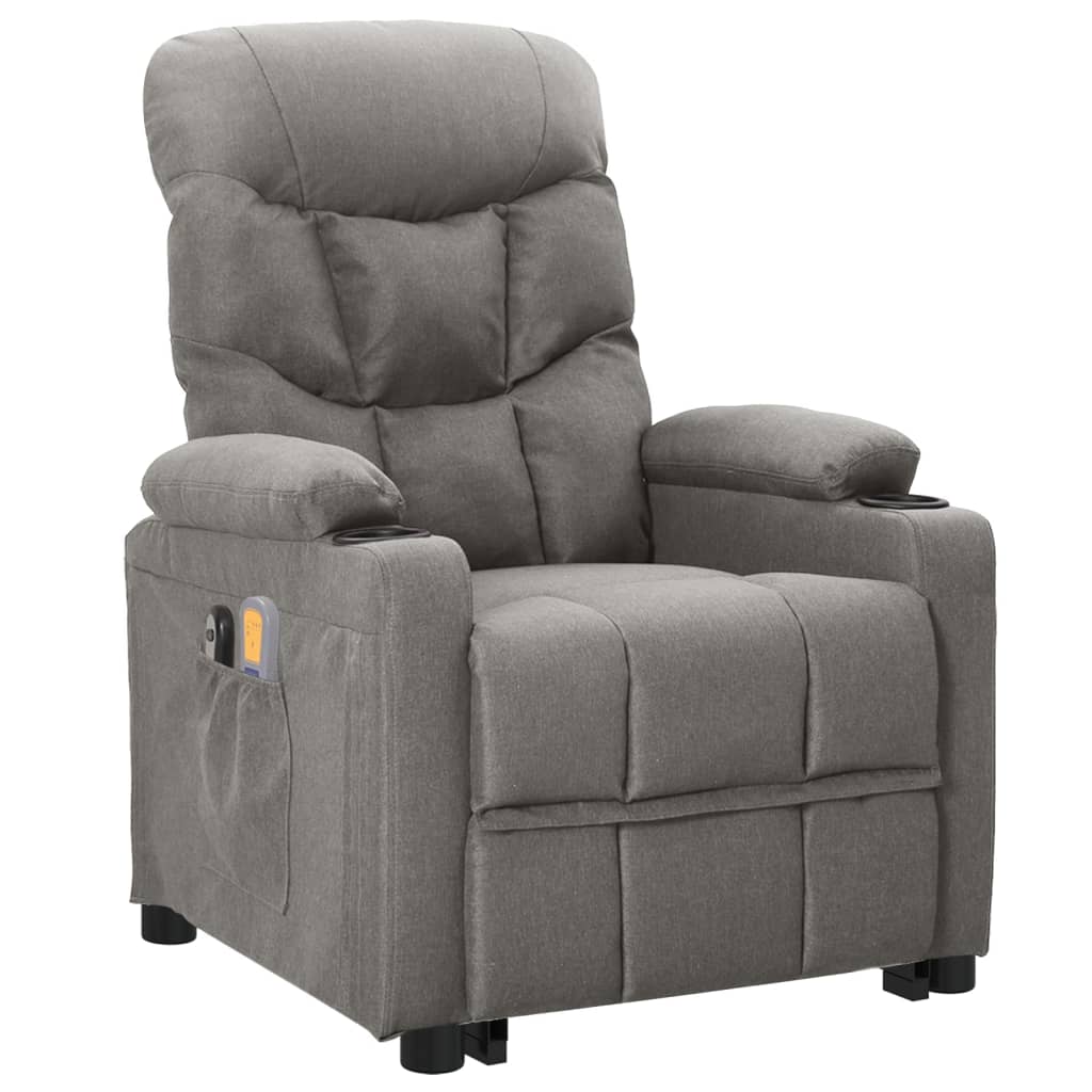 Fauteuil de massage verticalisateur tissu gris clair