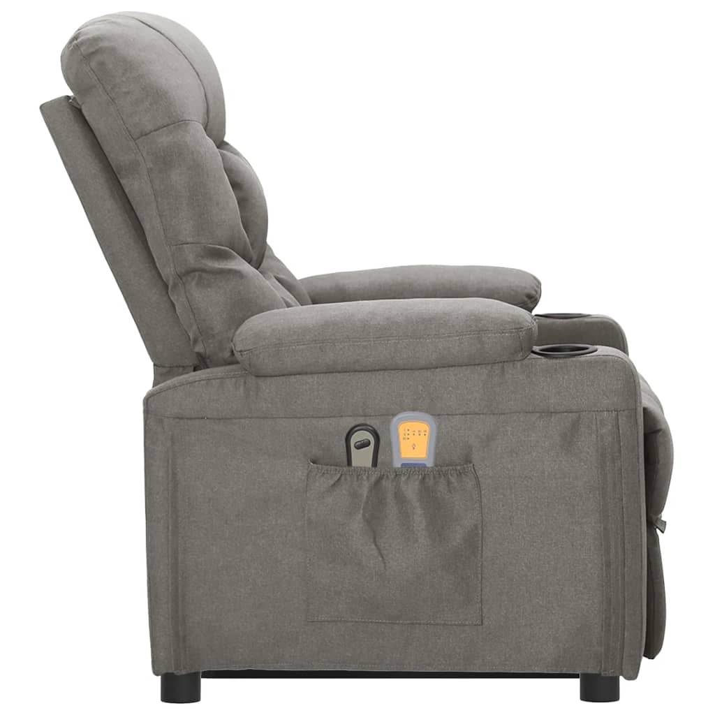 Fauteuil de massage verticalisateur tissu gris clair