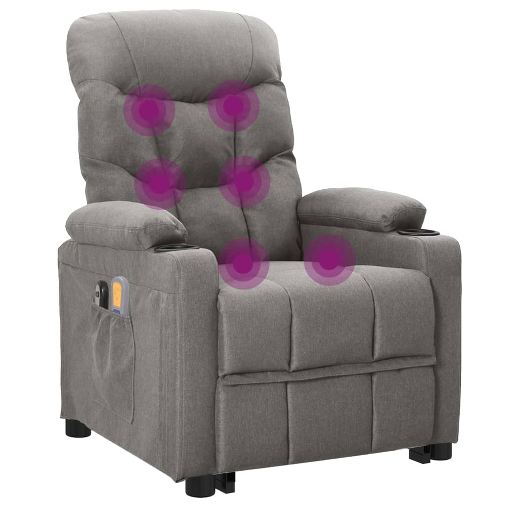 Fauteuil de massage verticalisateur tissu gris clair