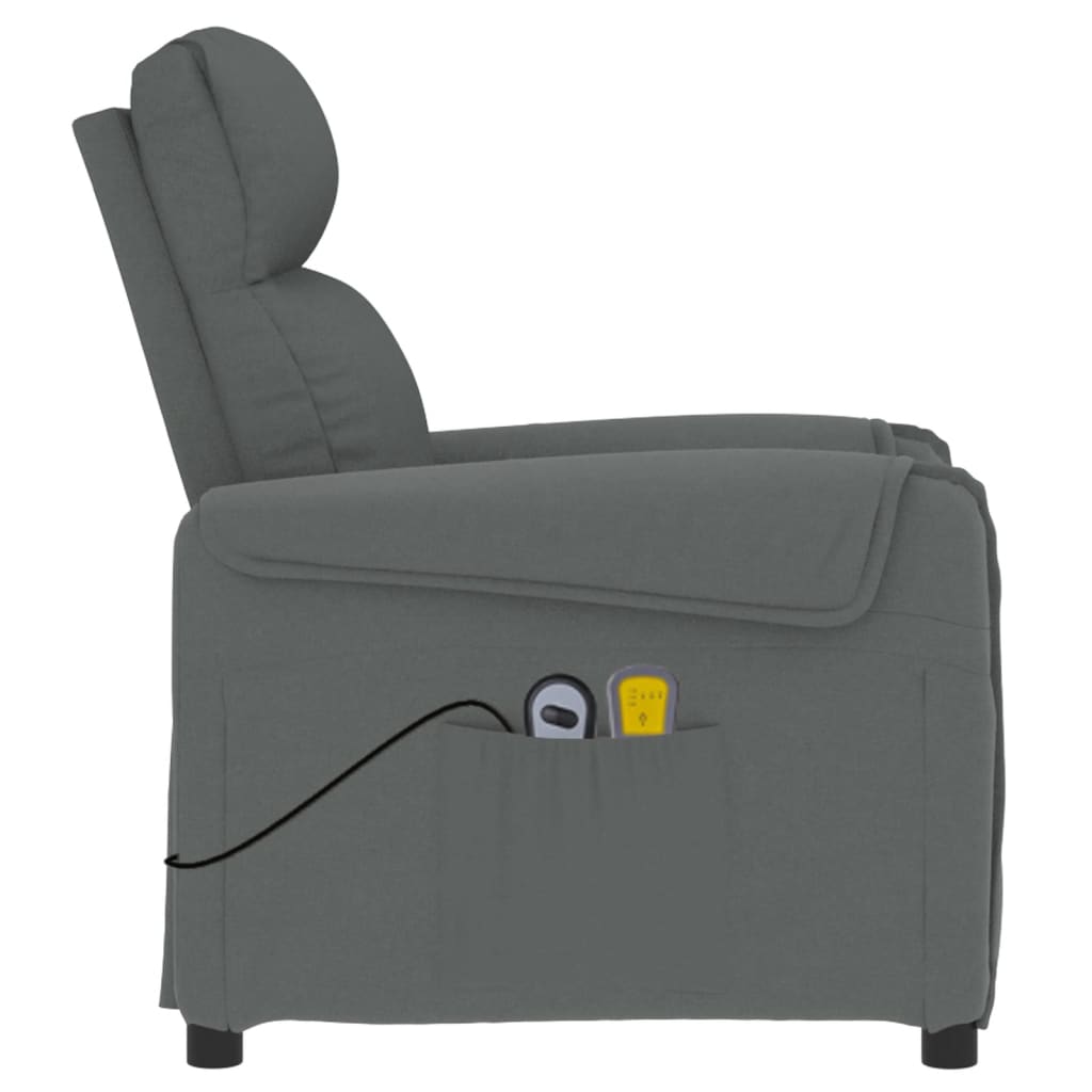 Fauteuil de massage verticalisateur tissu gris foncé