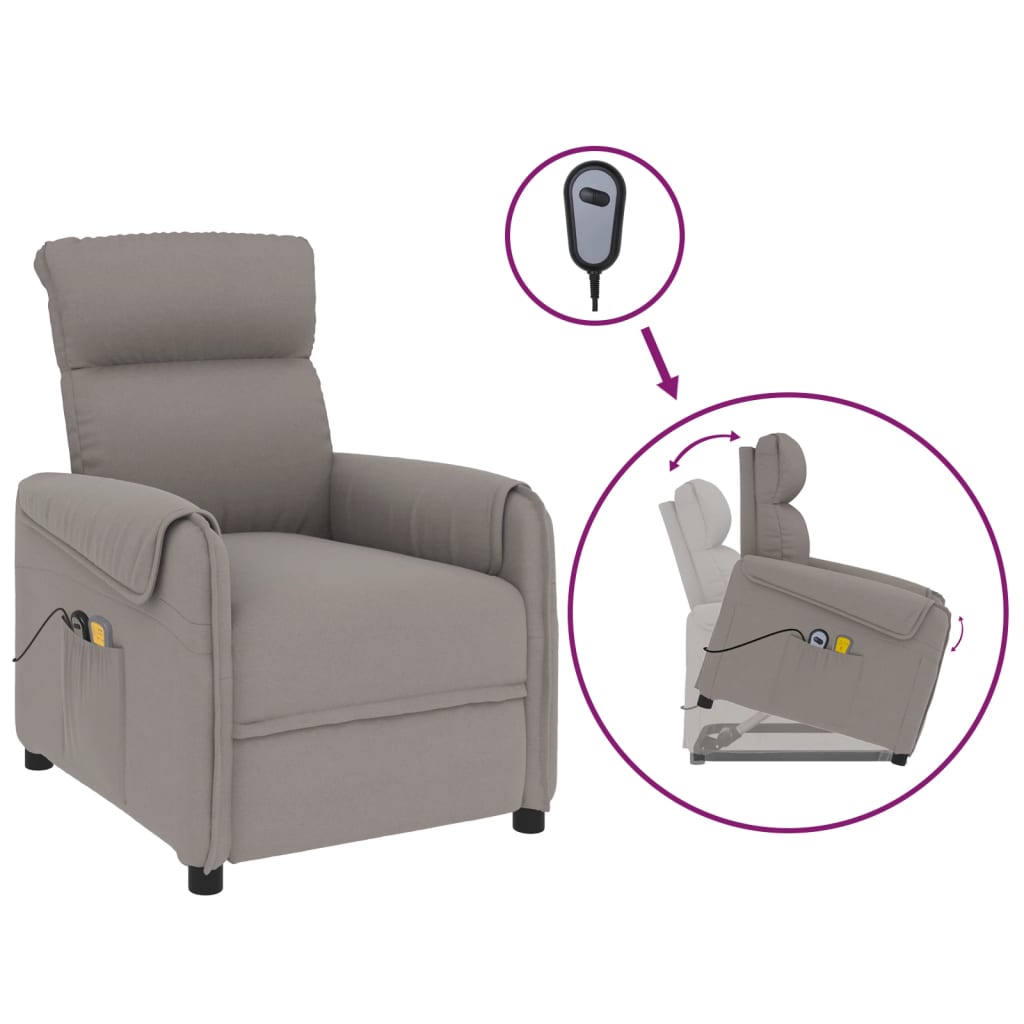 Fauteuil de massage verticalisateur tissu gris foncé