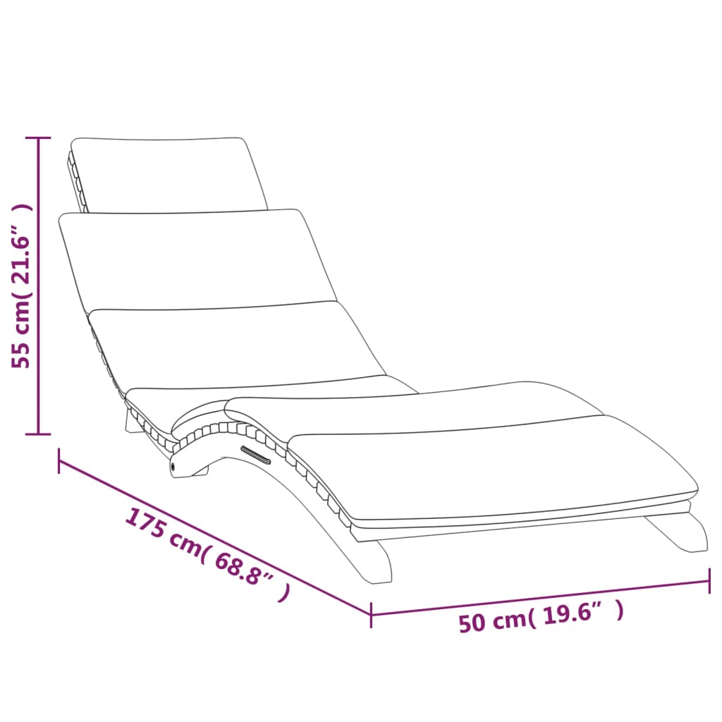 Bains de soleil 2 pcs avec coussins en teck massif