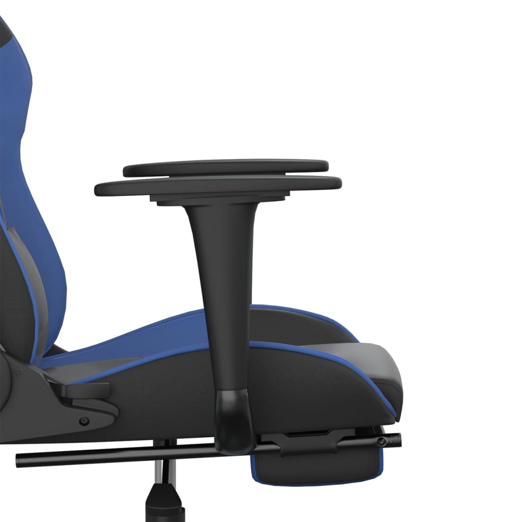 Chaise de jeu avec repose-pieds en cuir artificiel