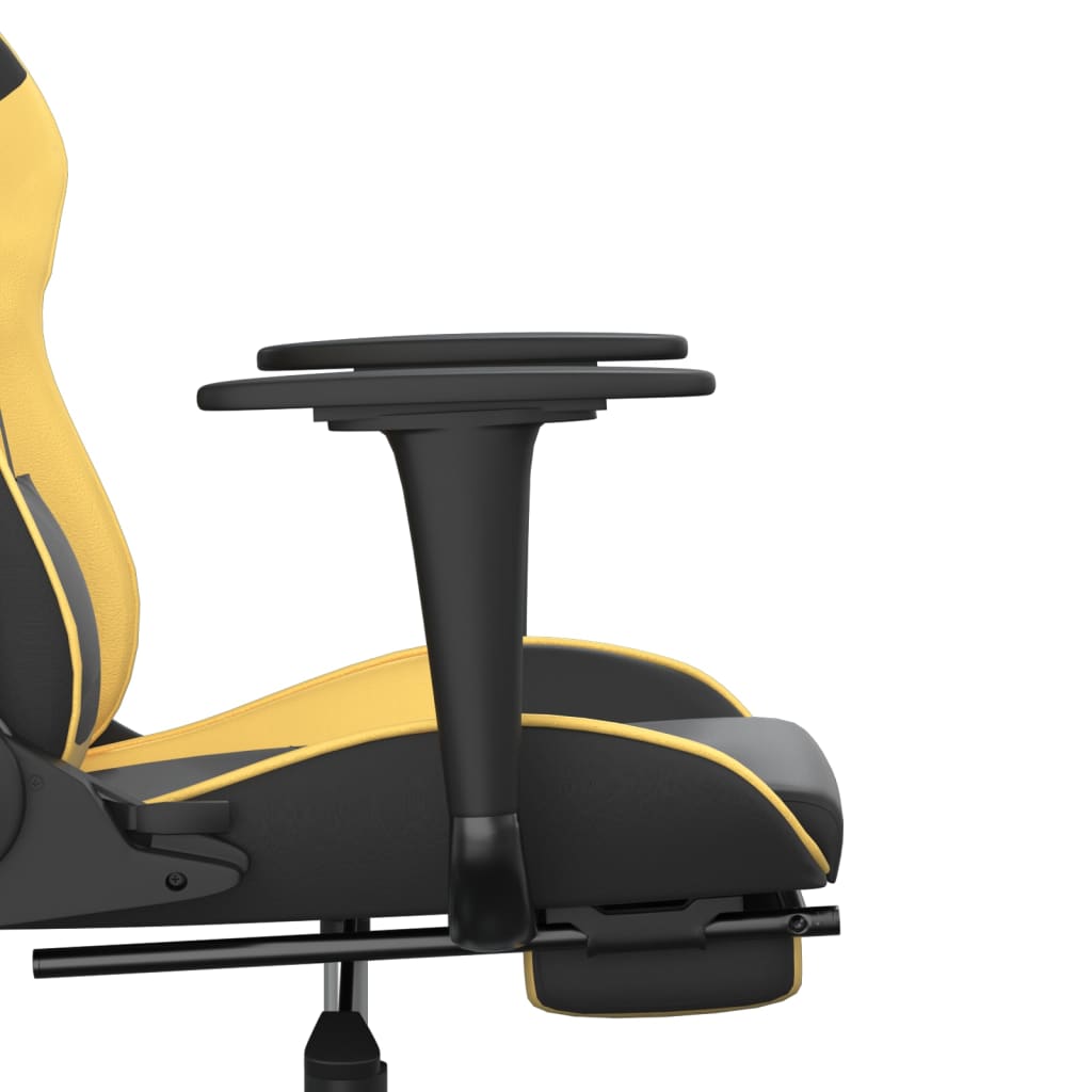 Chaise de jeu avec repose-pieds en cuir artificiel