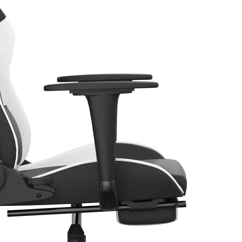 Chaise de jeu avec repose-pieds en cuir artificiel