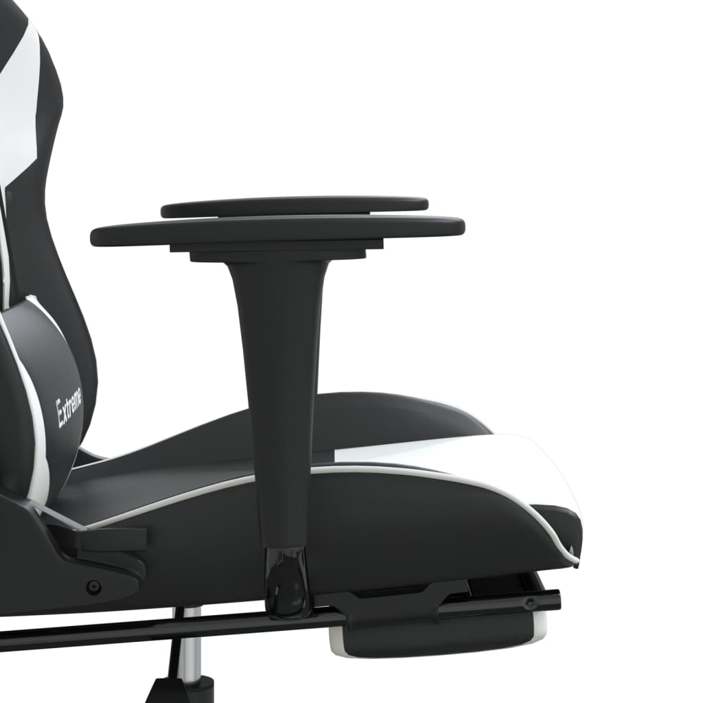 Chaise de jeu avec repose-pieds en cuir artificiel