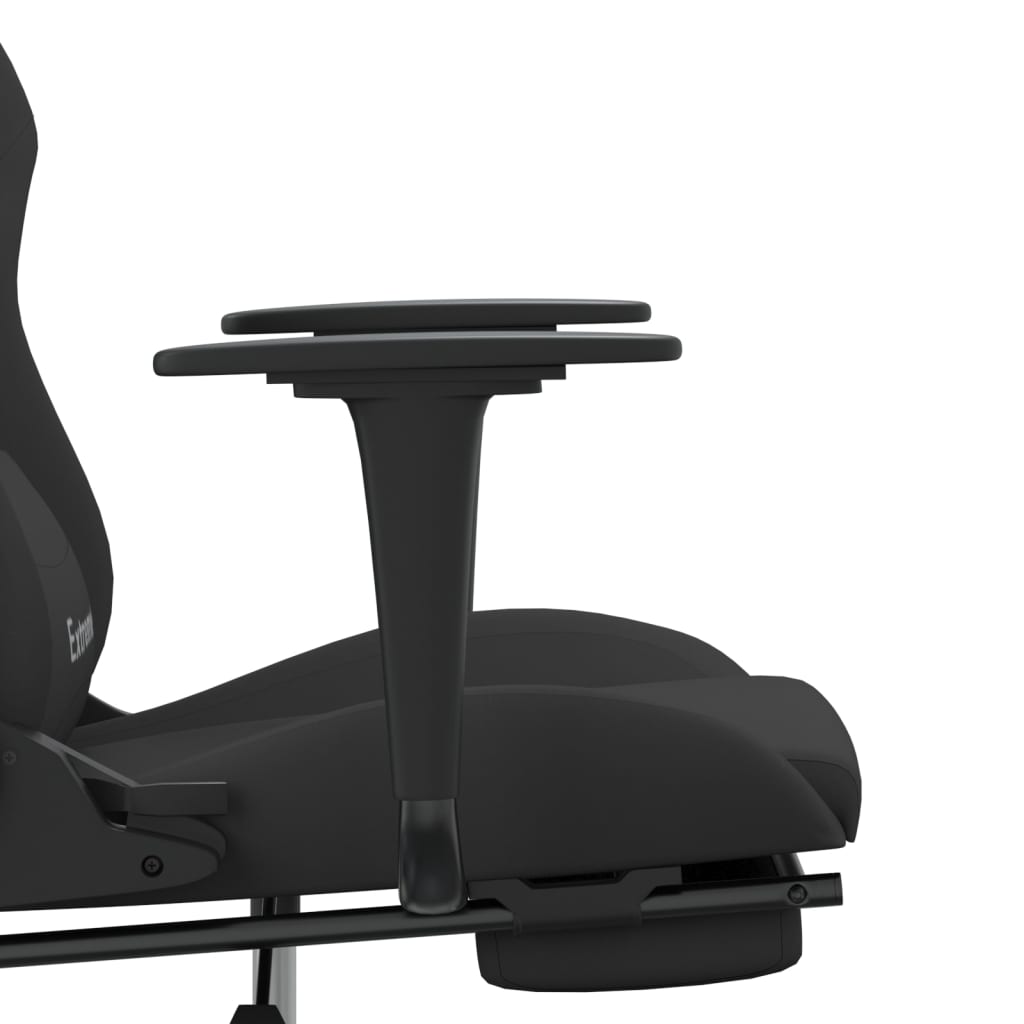 Chaise gamer avec repose-pieds en tissu