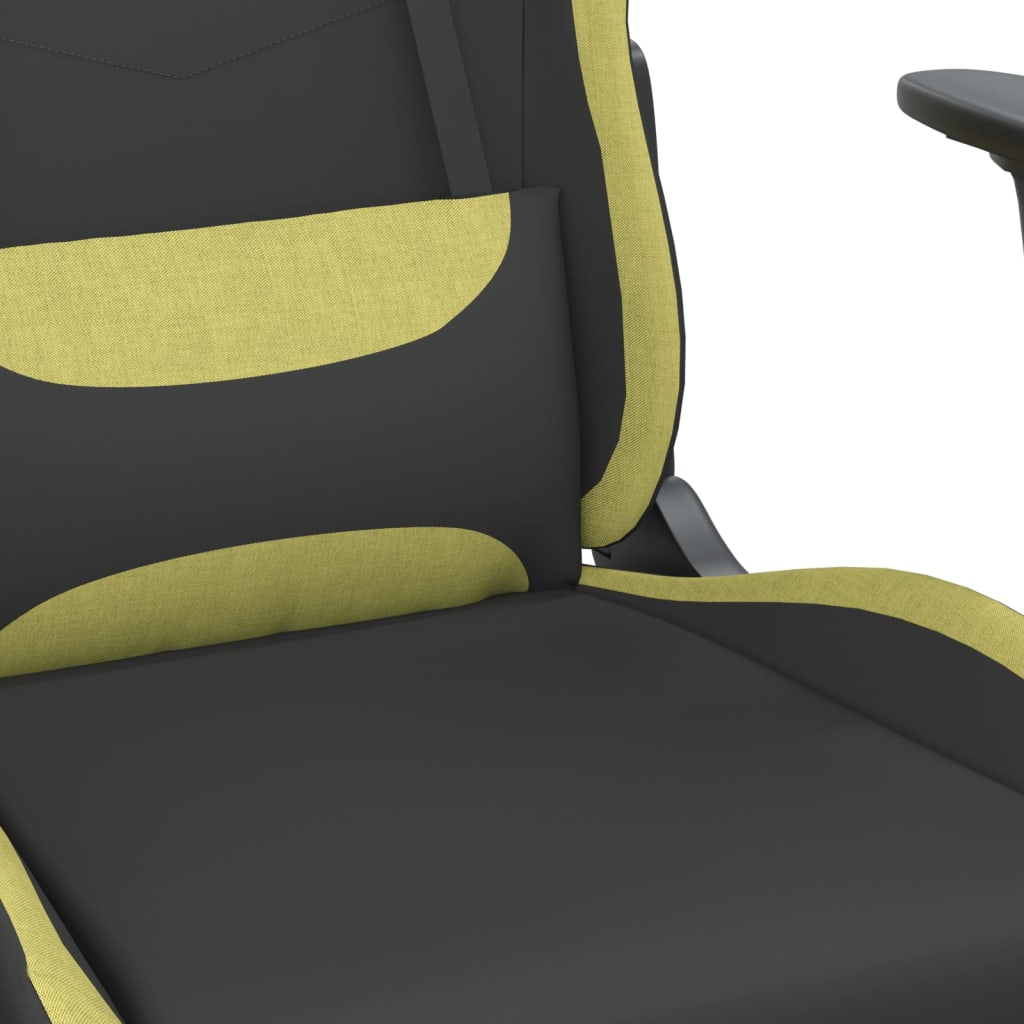 Chaise gamer avec repose-pieds en tissu jaune