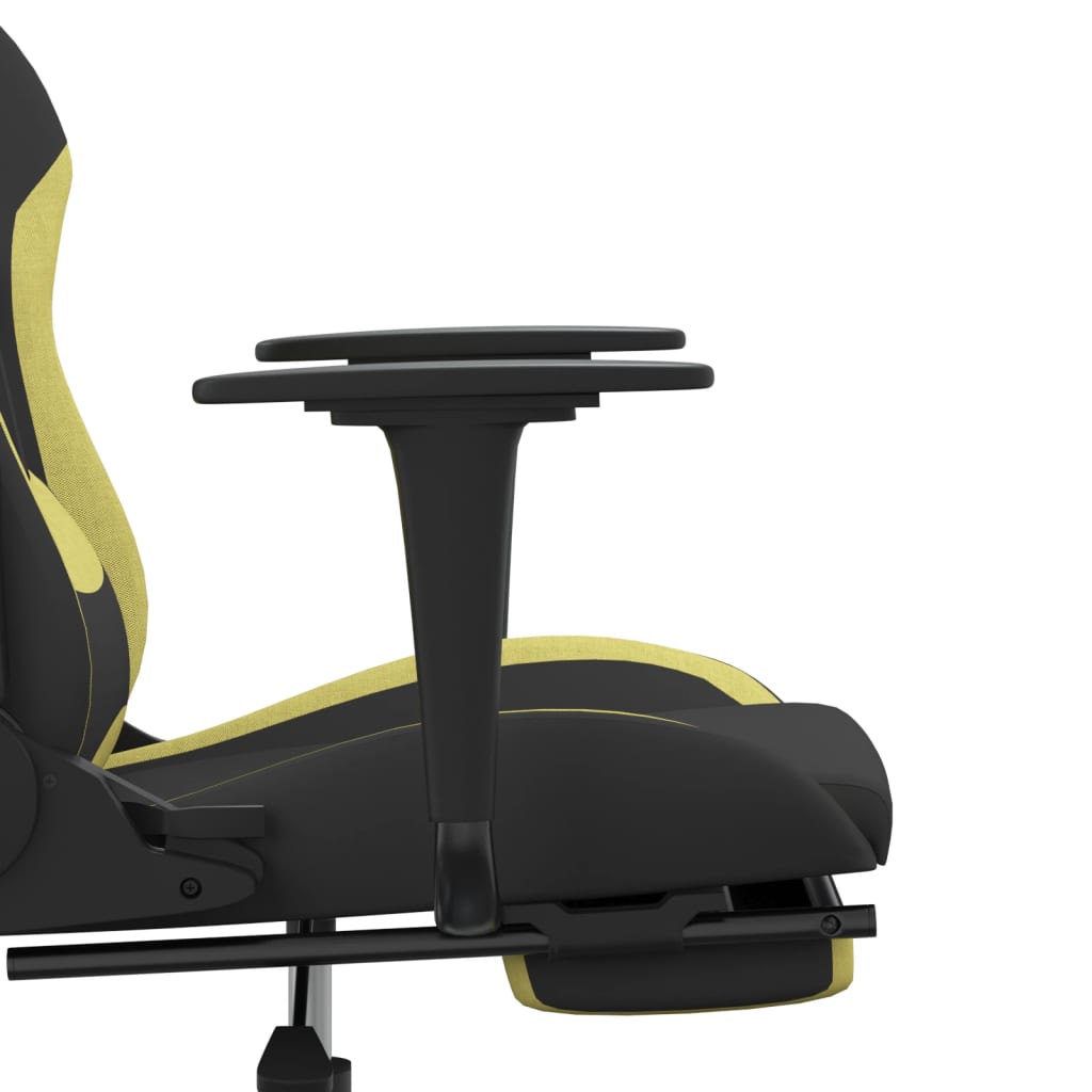 Chaise gamer avec repose-pieds en tissu jaune