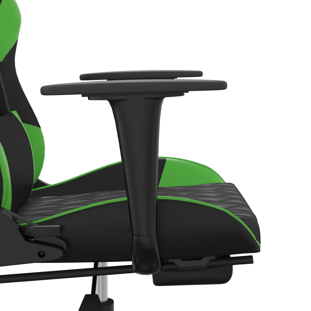 Chaise de jeu avec repose-pieds en cuir artificiel