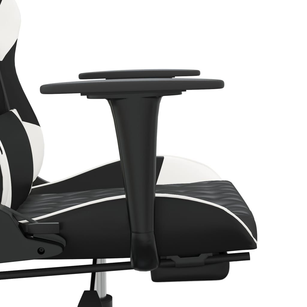 Chaise de jeu avec repose-pieds en cuir artificiel