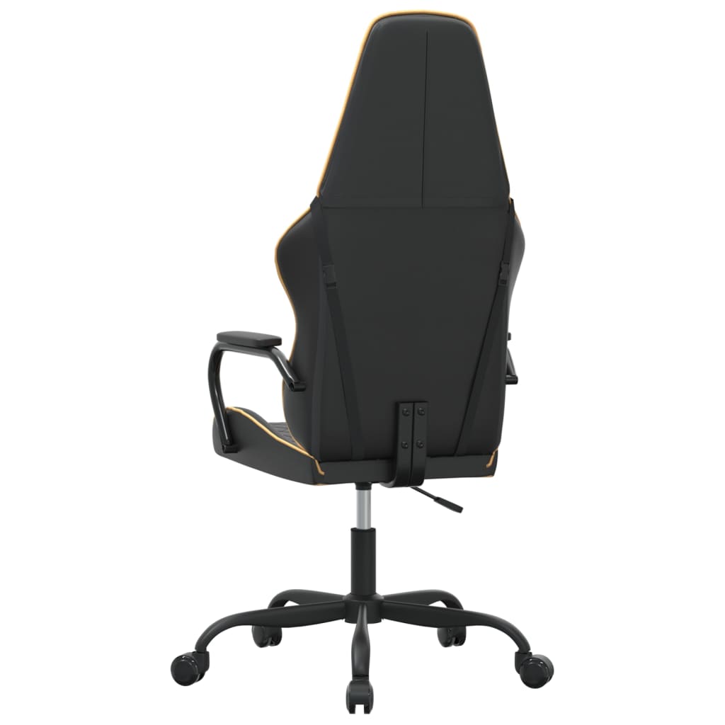 Chaise gamer simili cuir noir et doré