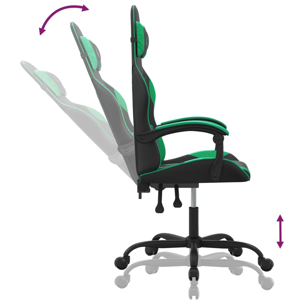 Chaise de jeu avec repose-pieds en cuir artificiel doré