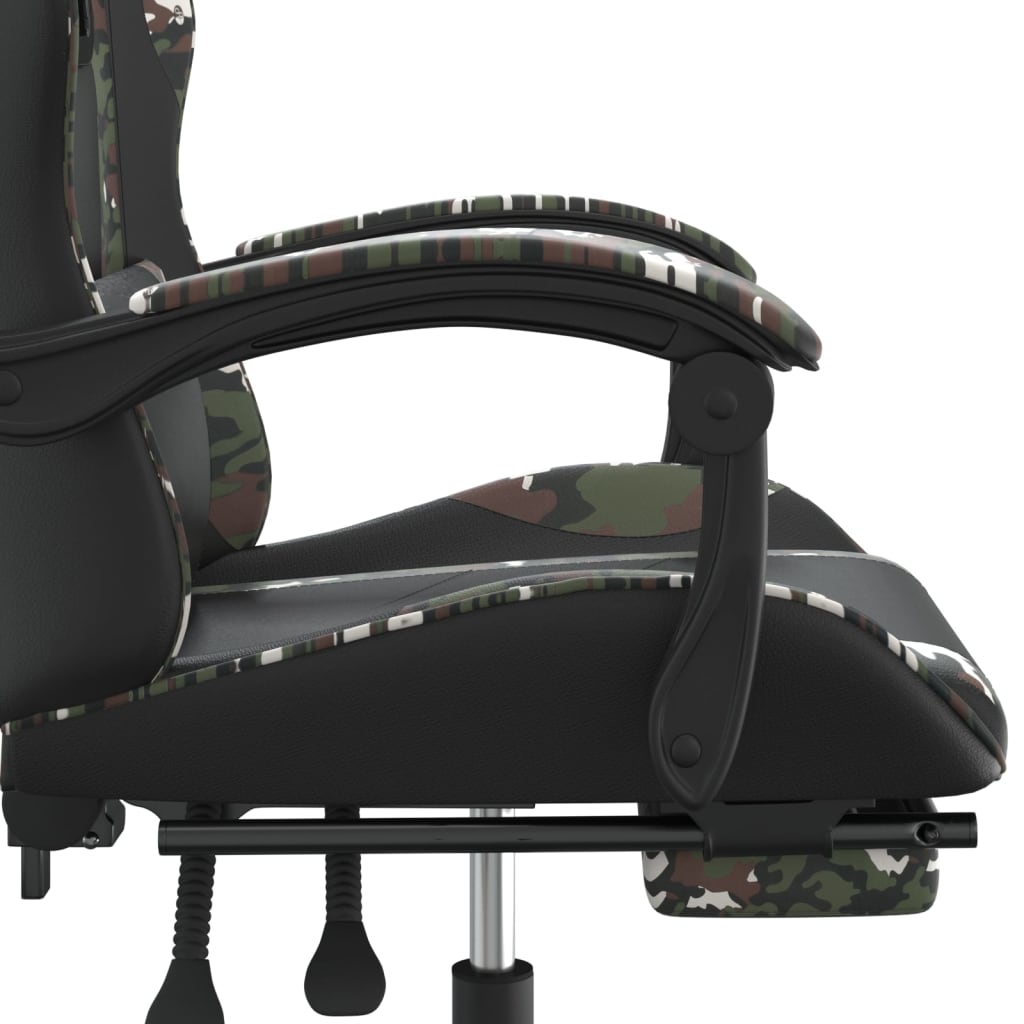 Chaise de jeu avec repose-pieds en cuir artificiel doré