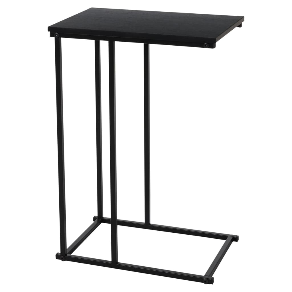 H&amp;S Collection Table d'appoint avec plateau en MDF naturel et noir