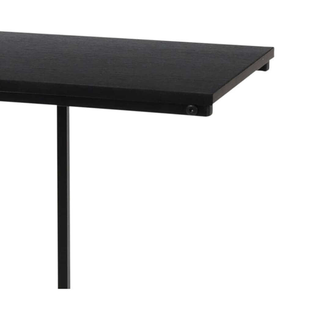 H&amp;S Collection Table d'appoint avec plateau en MDF naturel et noir