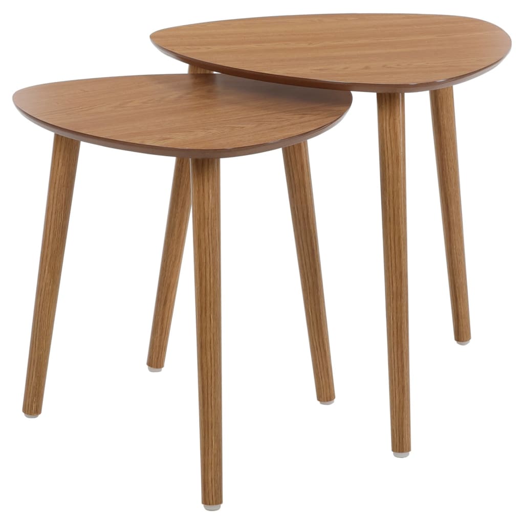 Home&amp;Styling Ensemble de tables d'appoint 2 pièces naturel