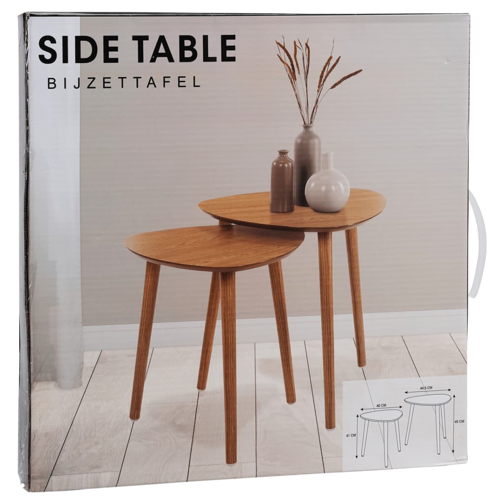 Home&amp;Styling Ensemble de tables d'appoint 2 pièces naturel