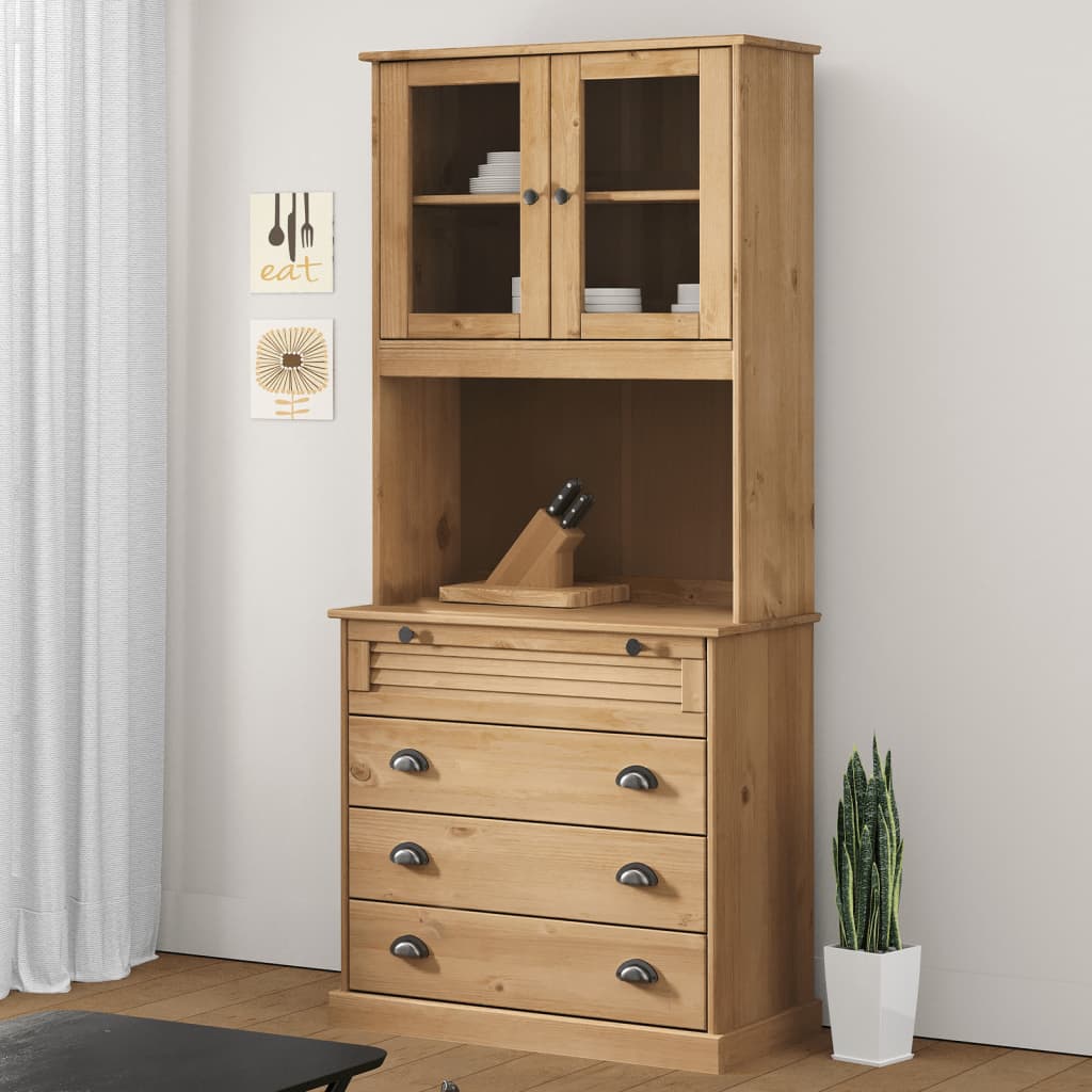 Armoire haute VIGO 78x40x175 cm en bois de pin massif