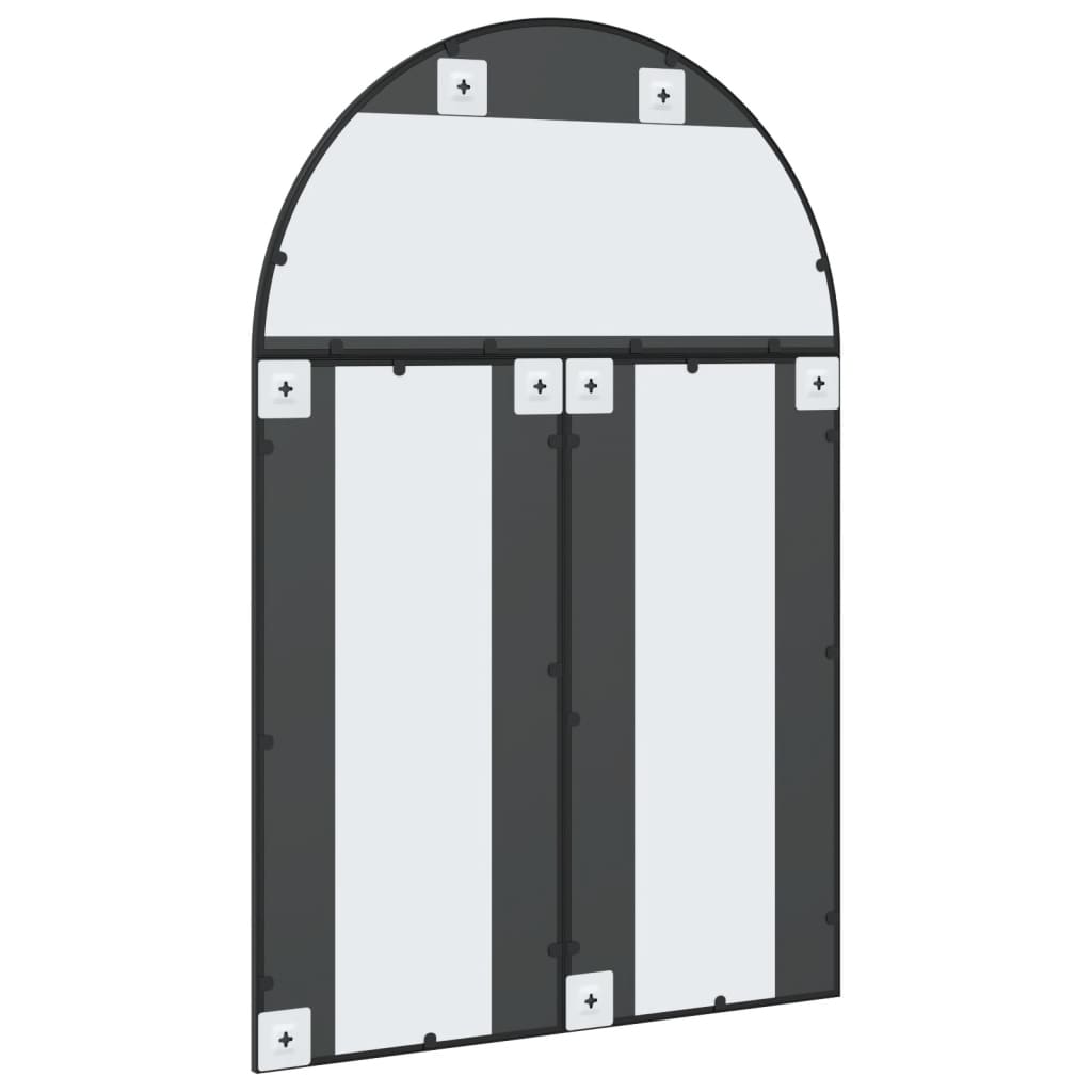 Wandspiegel boog 100x90 cm ijzer zwart