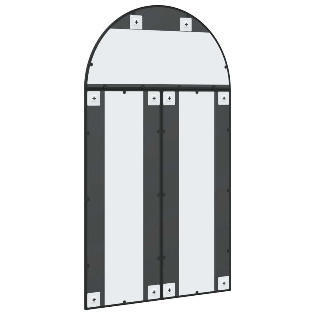 Wandspiegel boog 100x90 cm ijzer zwart