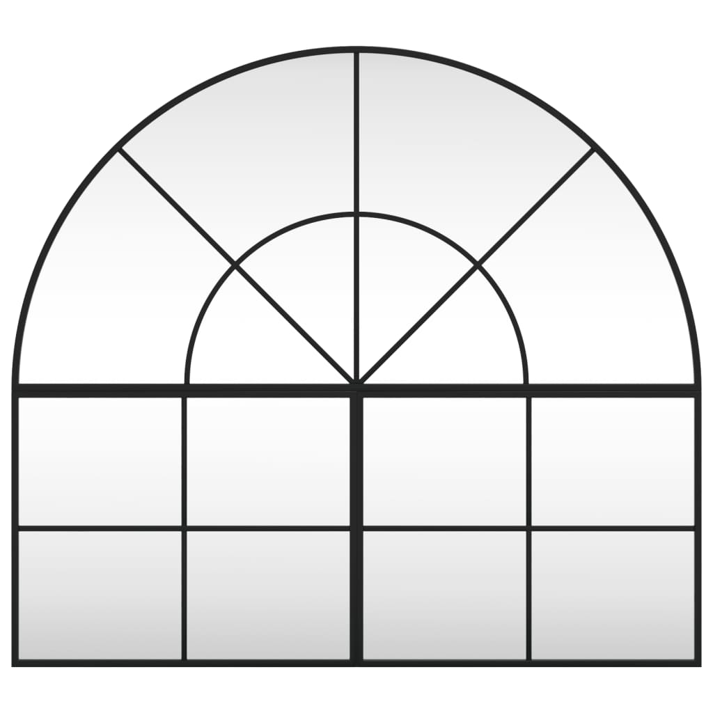 Wandspiegel boog 100x90 cm ijzer zwart