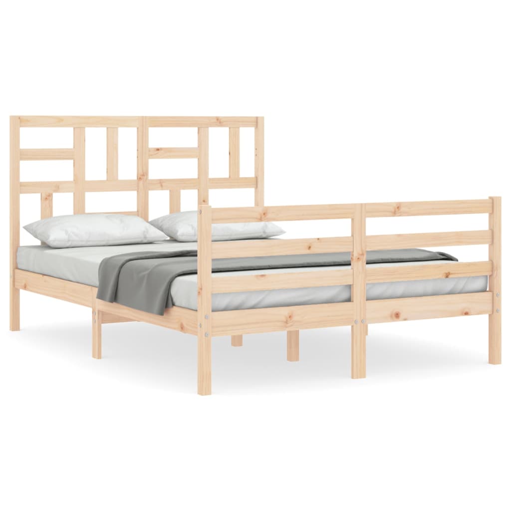 Bedframe met hoofdbord massief hout