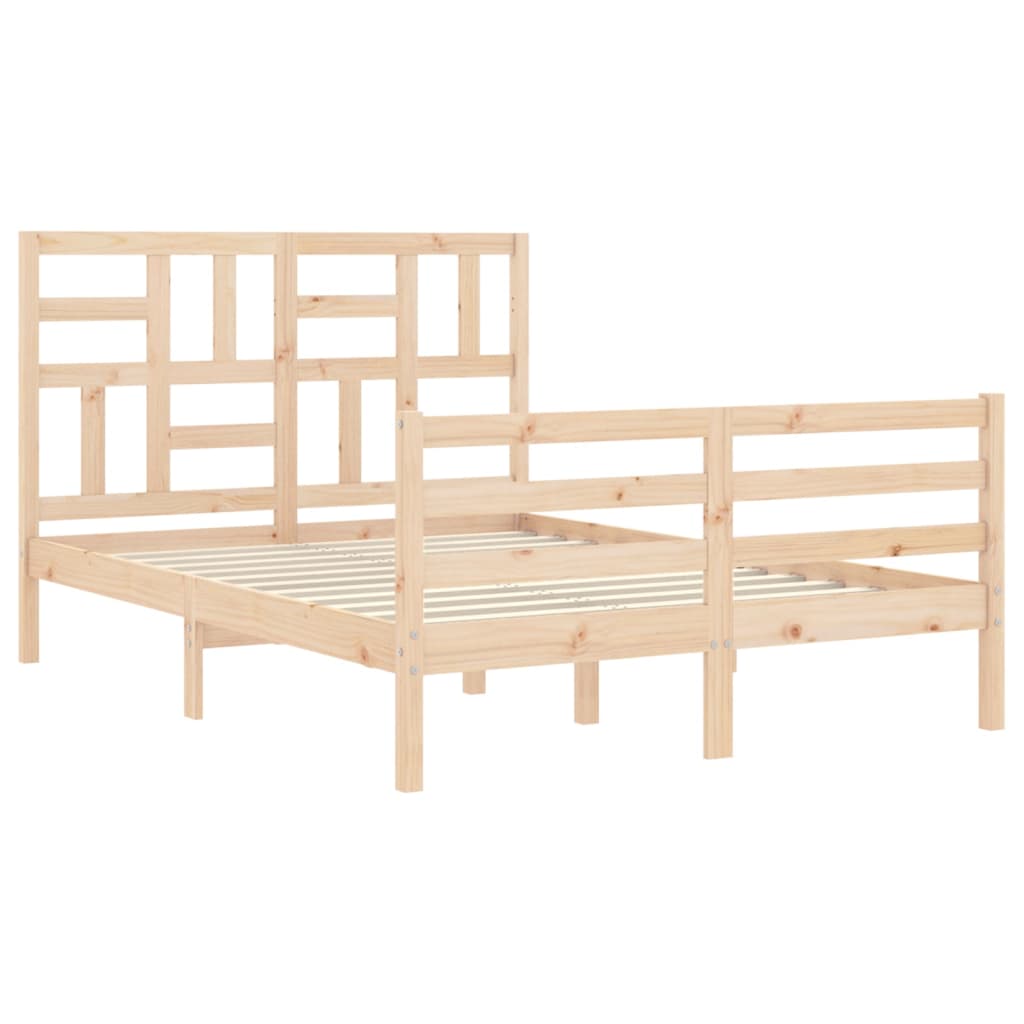 Bedframe met hoofdbord massief hout