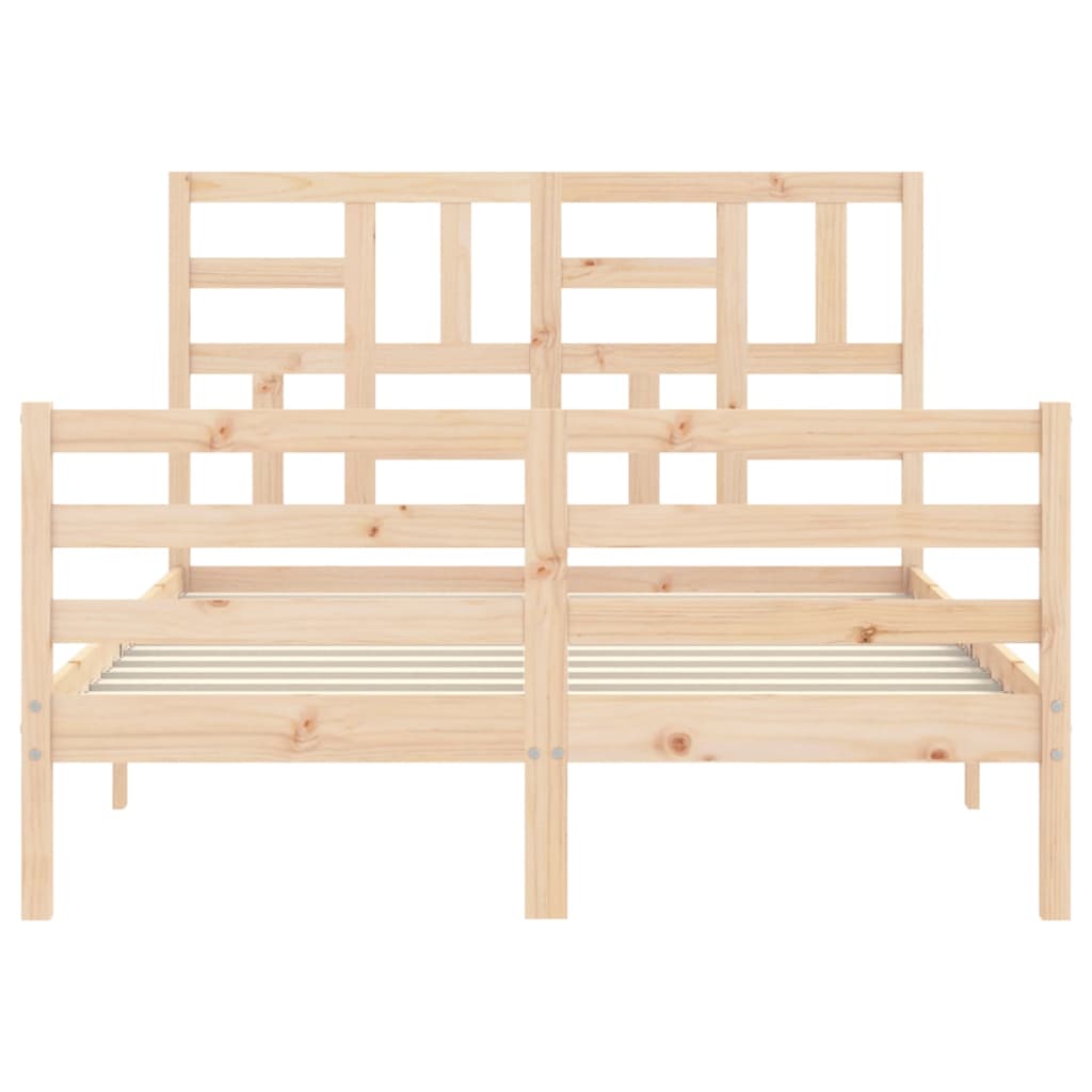 Bedframe met hoofdbord massief hout