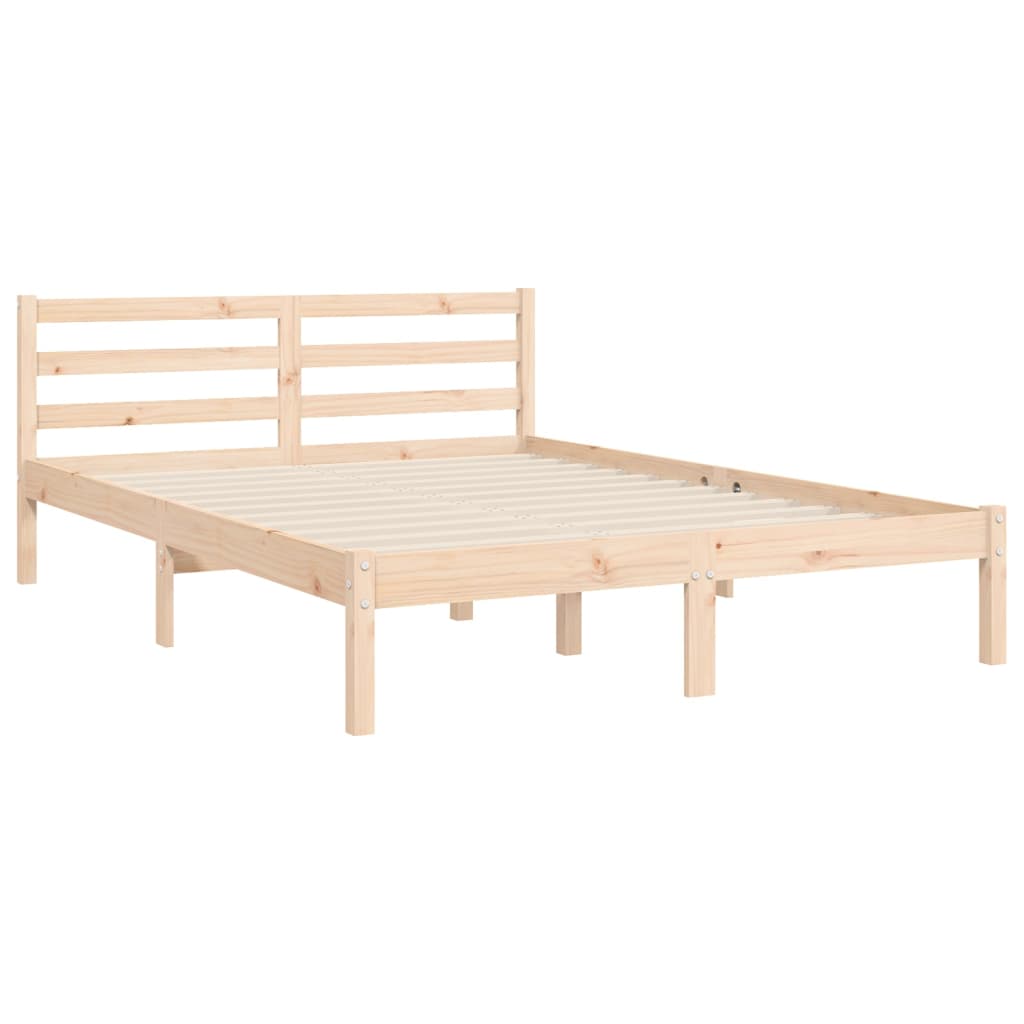 Bedframe met hoofdbord massief hout