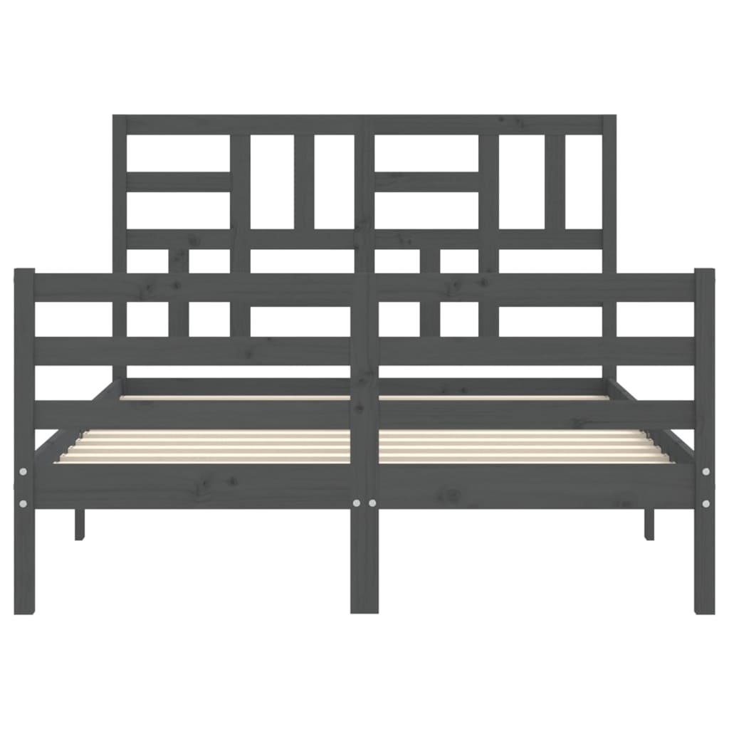 Bedframe met hoofdbord massief hout