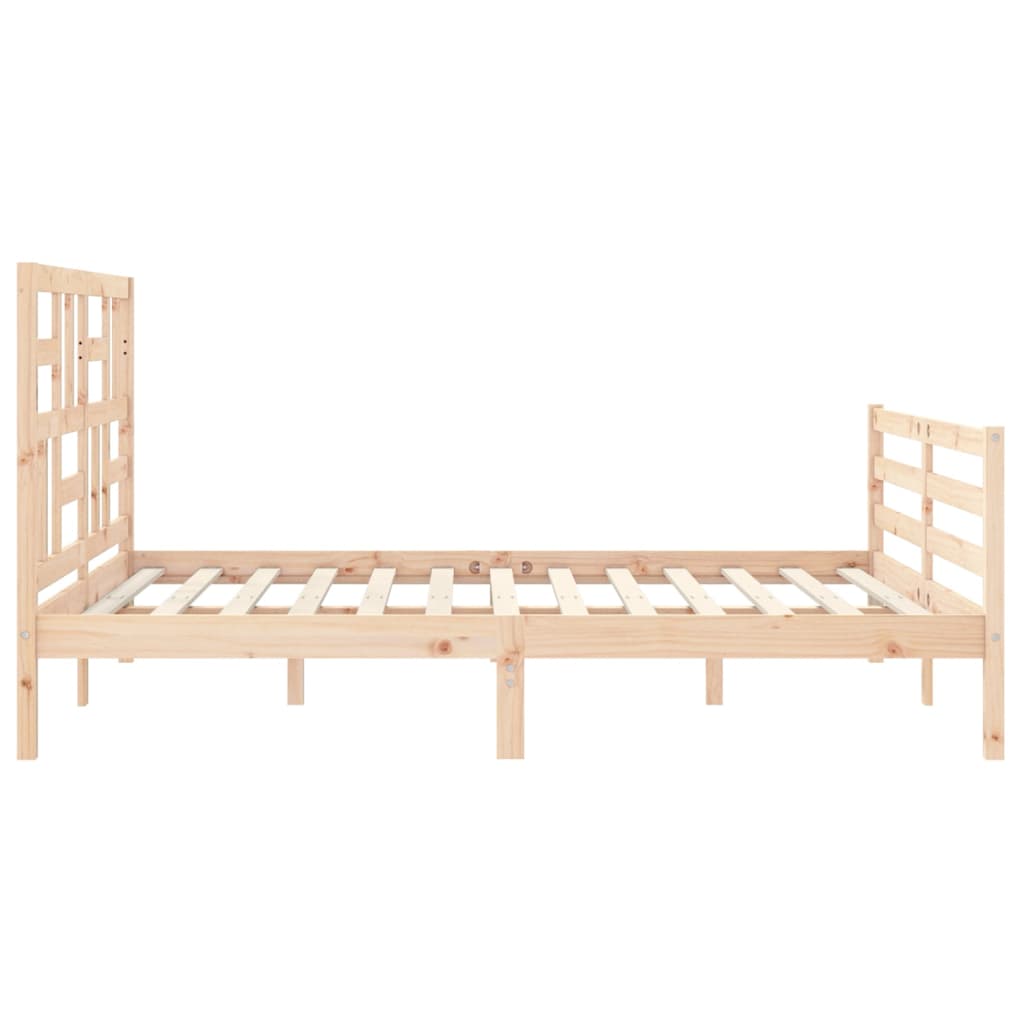 Bedframe met hoofdbord massief hout