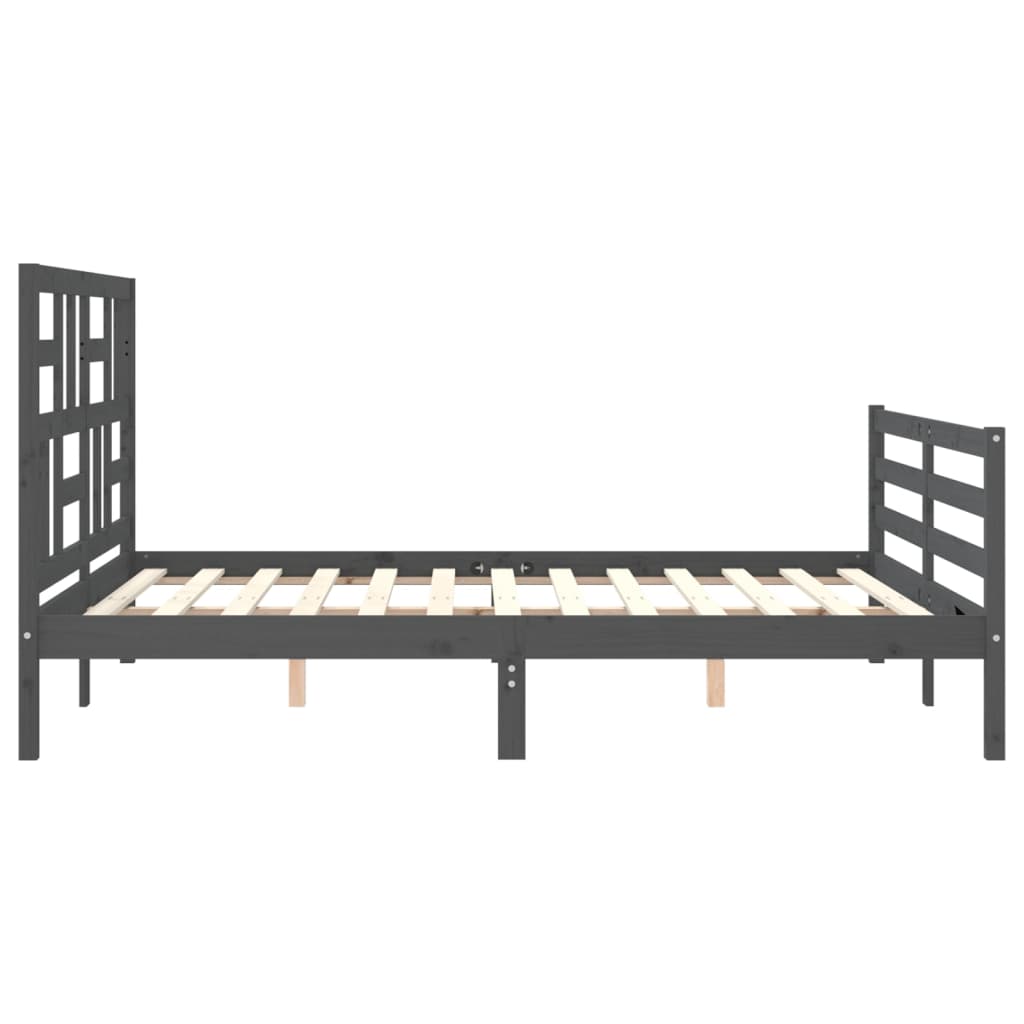 Bedframe met hoofdbord massief hout