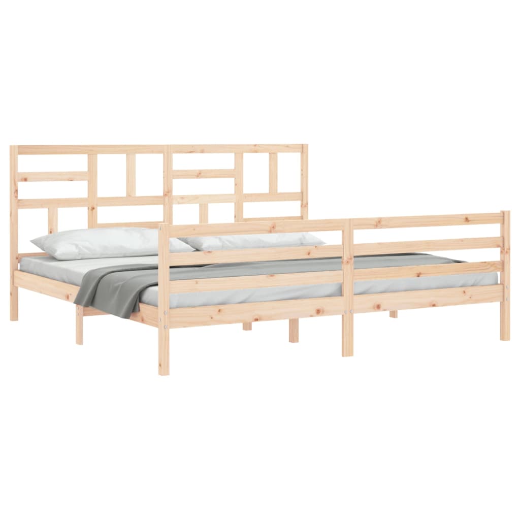 Bedframe met hoofdbord massief hout