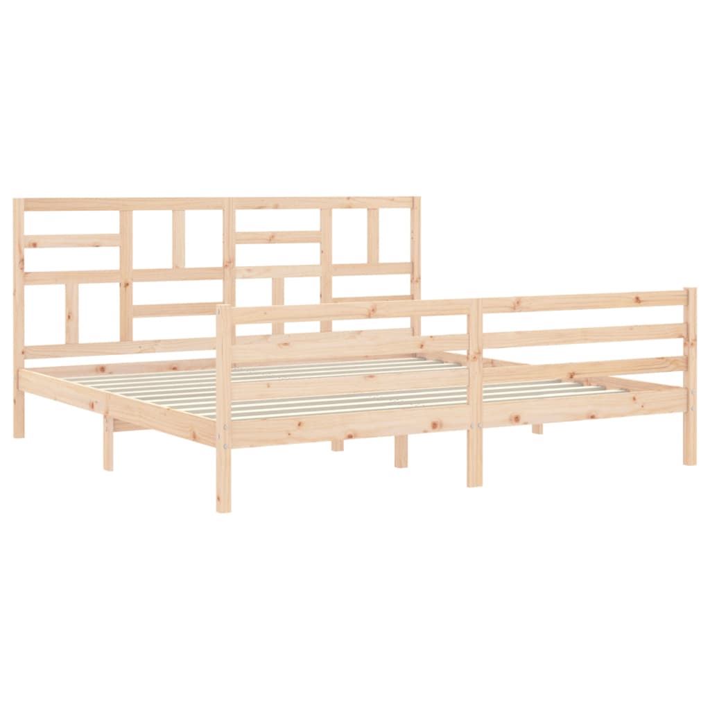 Bedframe met hoofdbord massief hout