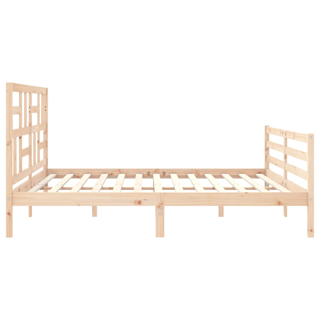 Bedframe met hoofdbord massief hout