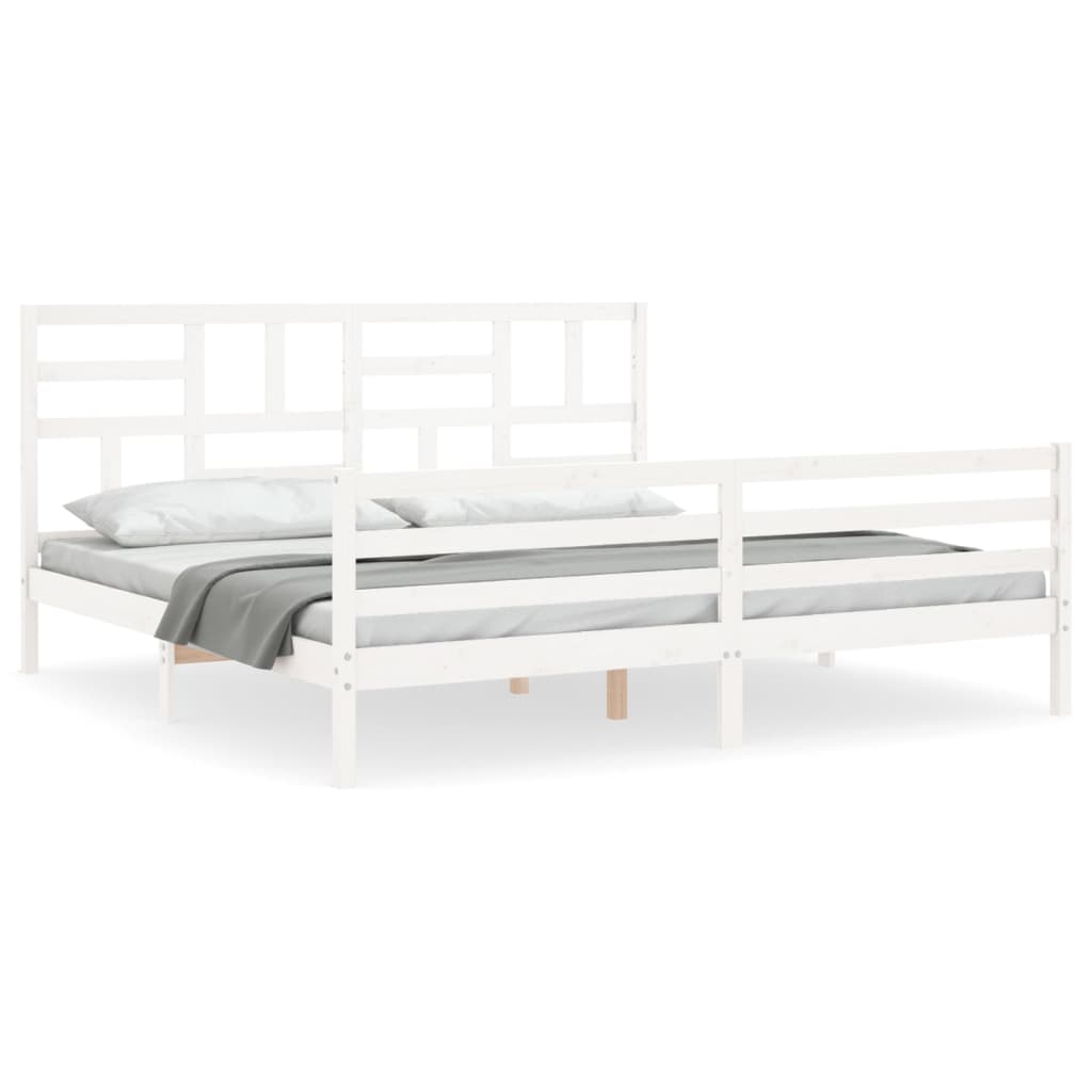 Bedframe met hoofdbord massief hout