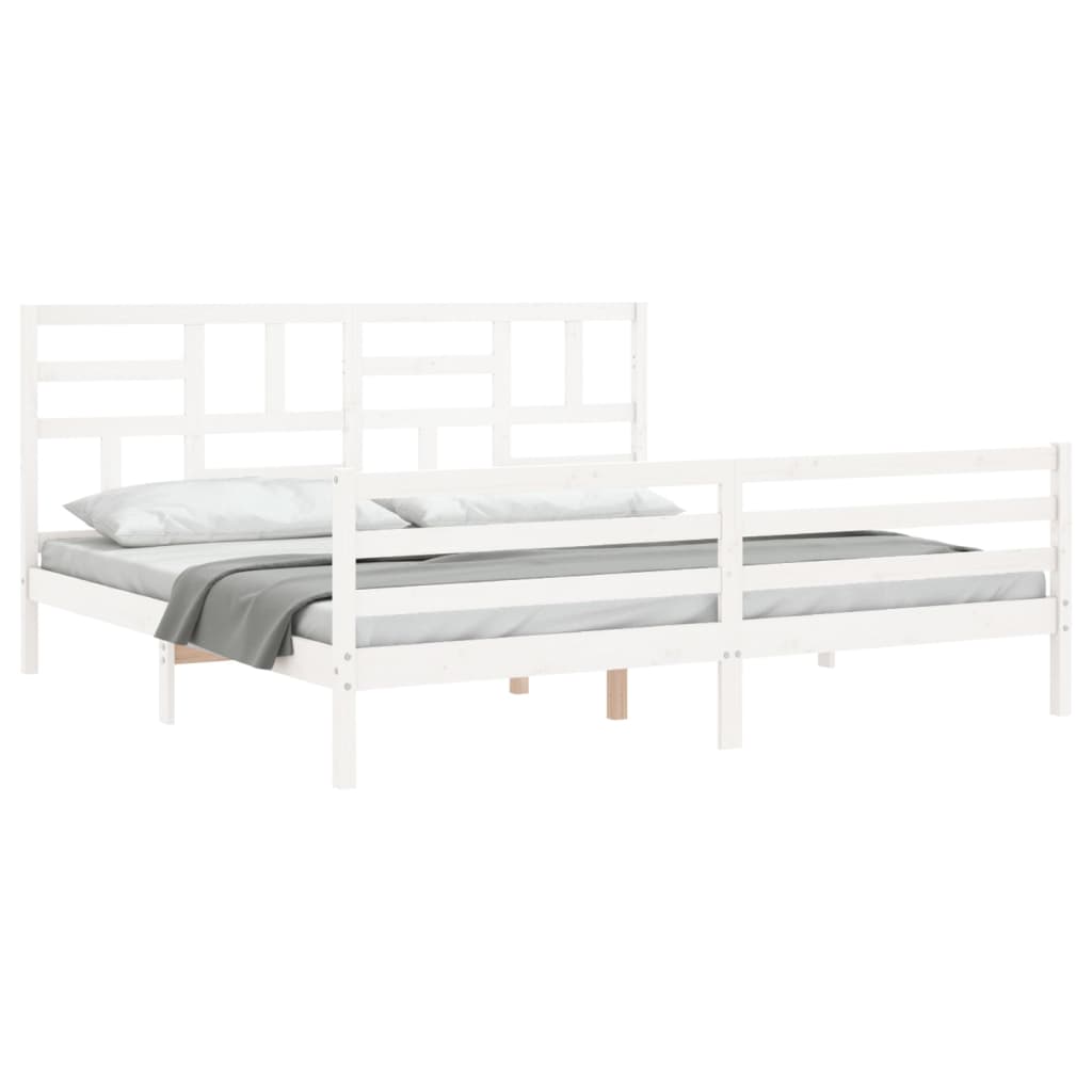 Bedframe met hoofdbord massief hout