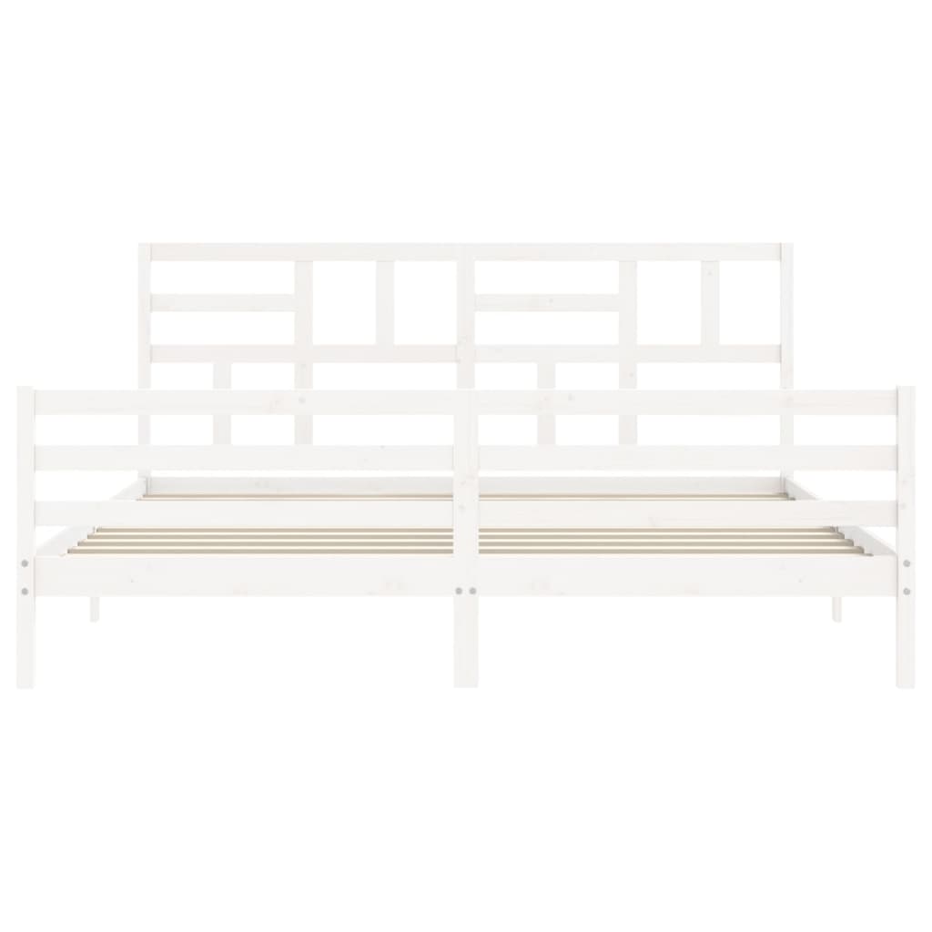 Bedframe met hoofdbord massief hout