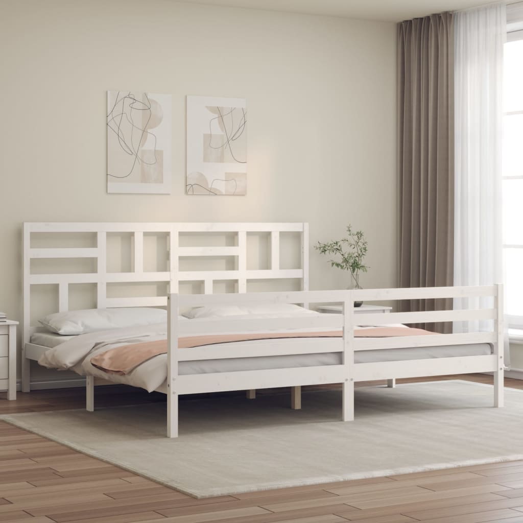 Bedframe met hoofdbord massief hout