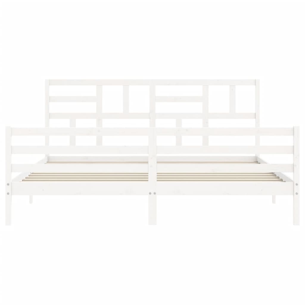 Bedframe met hoofdbord massief hout